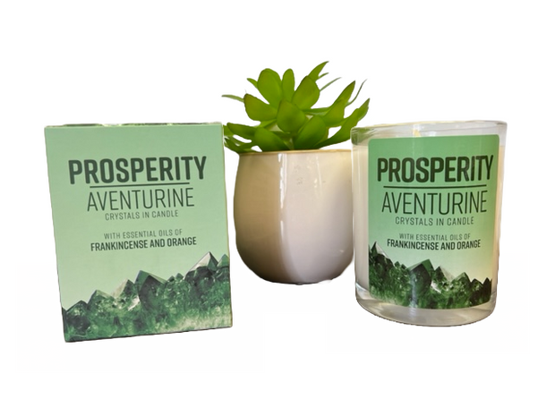 Crystals In a Candle Prosperity - Aventurine