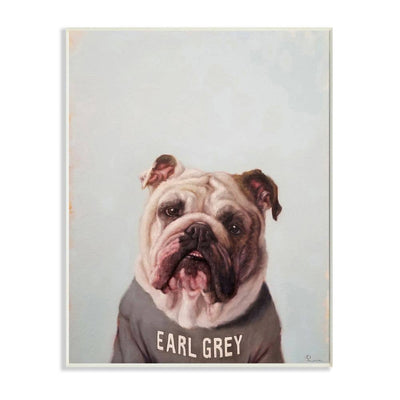 English Bulldog in Earl Grey Tea Shirt Wall Plaque