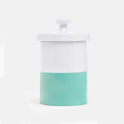 Dipped Color Ceramic Dog Treat Jar Mint